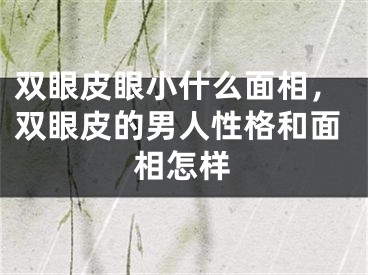 双眼皮眼小什么面相，双眼皮的男人性格和面相怎样