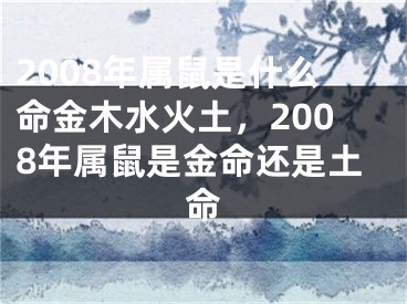 2008年属鼠是什么命金木水火土,2008年属鼠是金命还是土命