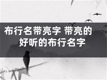 布行名带亮字 带亮的好听的布行名字