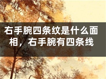 右手腕四条纹是什么面相，右手腕有四条线