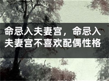 命忌入夫妻宫，命忌入夫妻宫不喜欢配偶性格