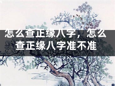 怎么查正缘八字，怎么查正缘八字准不准