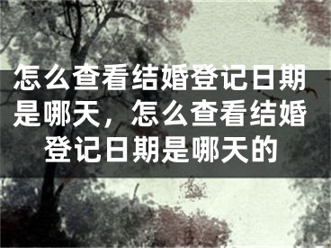 怎么查看结婚登记日期是哪天，怎么查看结婚登记日期是哪天的