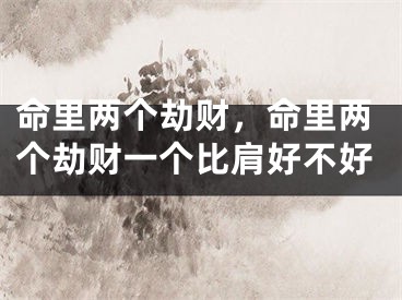 命里两个劫财，命里两个劫财一个比肩好不好