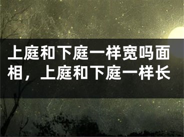 上庭和下庭一样宽吗面相，上庭和下庭一样长