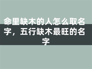 命里缺木的人怎么取名字，五行缺木最旺的名字