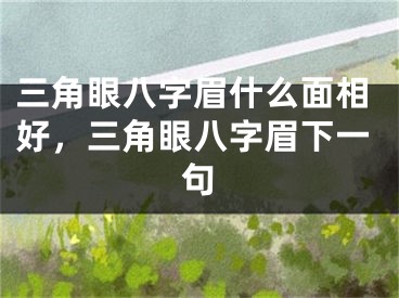 三角眼八字眉什么面相好，三角眼八字眉下一句
