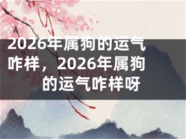 2026年属狗的运气咋样，2026年属狗的运气咋样呀