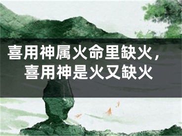 喜用神属火命里缺火，喜用神是火又缺火