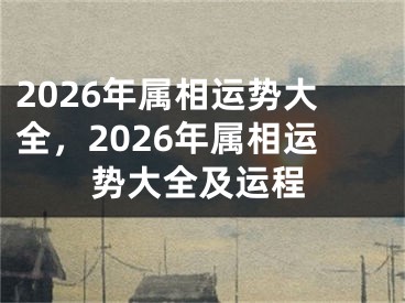 2026年属相运势大全，2026年属相运势大全及运程