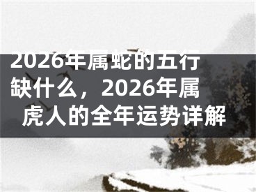 2026年属蛇的五行缺什么,2026年属虎人的全年运势详解