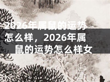 2026年属鼠的运势怎么样，2026年属鼠的运势怎么样女