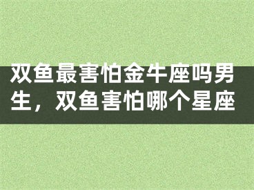 双鱼最害怕金牛座吗男生，双鱼害怕哪个星座