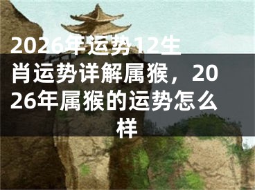 2026年运势12生肖运势详解属猴，2026年属猴的运势怎么样