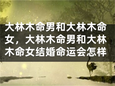 大林木命男和大林木命女，大林木命男和大林木命女结婚命运会怎样