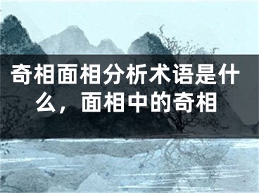 奇相面相分析术语是什么，面相中的奇相