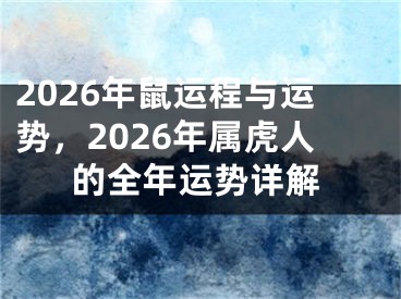 2026年鼠运程与运势，2026年属虎人的全年运势详解