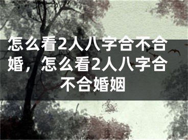 怎么看2人八字合不合婚，怎么看2人八字合不合婚姻