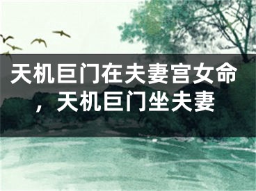 天机巨门在夫妻宫女命，天机巨门坐夫妻