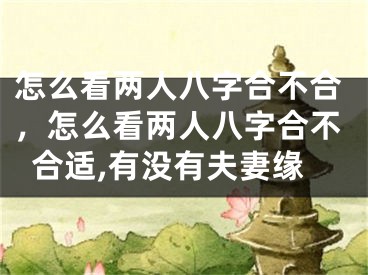 怎么看两人八字合不合，怎么看两人八字合不合适,有没有夫妻缘
