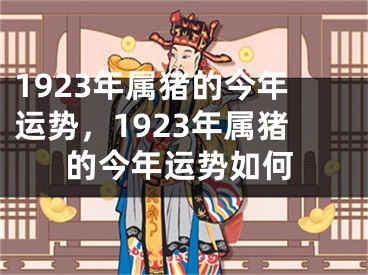 1923年属猪的今年运势，1923年属猪的今年运势如何