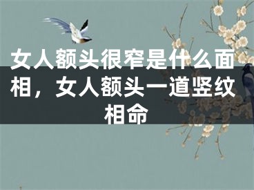 女人额头很窄是什么面相，女人额头一道竖纹相命