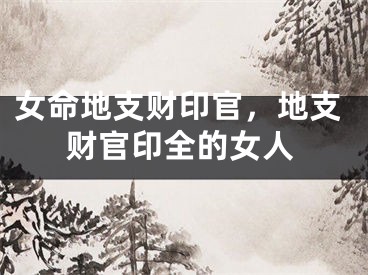 女命地支财印官，地支财官印全的女人