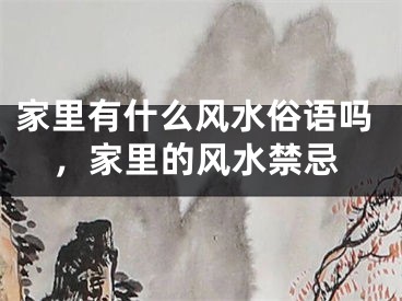 家里有什么风水俗语吗，家里的风水禁忌