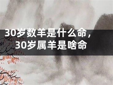 30岁数羊是什么命，30岁属羊是啥命