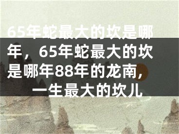 65年蛇最大的坎是哪年,65年蛇最大的坎是哪年88年的龙南,一生最大的坎儿