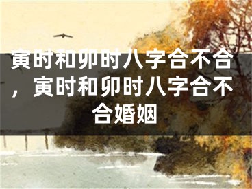寅时和卯时八字合不合，寅时和卯时八字合不合婚姻