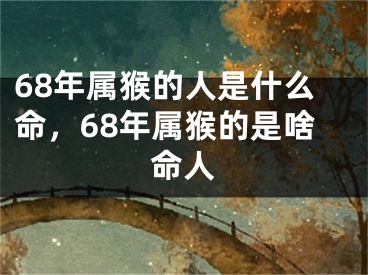 68年属猴的人是什么命，68年属猴的是啥命人