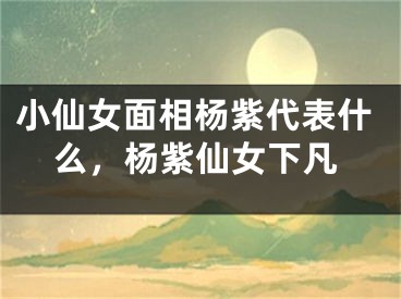 小仙女面相杨紫代表什么，杨紫仙女下凡