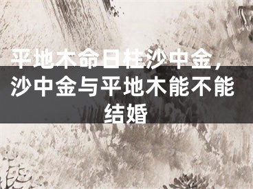 平地木命日柱沙中金，沙中金与平地木能不能结婚