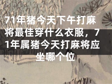 71年猪今天下午打麻将最佳穿什么衣服，71年属猪今天打麻将应坐哪个位
