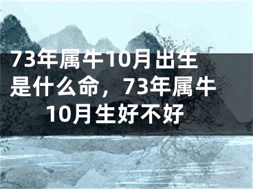 73年属牛10月出生是什么命，73年属牛10月生好不好