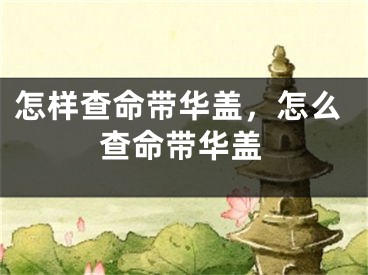 怎样查命带华盖，怎么查命带华盖