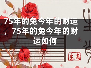 75年的兔今年的财运，75年的兔今年的财运如何