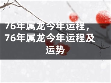 76年属龙今年运程，76年属龙今年运程及运势