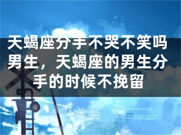 天蝎座分手不哭不笑吗男生,天蝎座的男生分手的时候不挽留