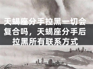 天蝎座分手拉黑一切会复合吗，天蝎座分手后拉黑所有联系方式