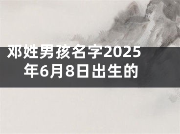 邓姓男孩名字2025年6月8日出生的