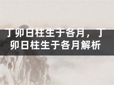 丁卯日柱生于各月,丁卯日柱生于各月解析