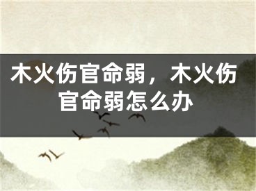 木火伤官命弱，木火伤官命弱怎么办