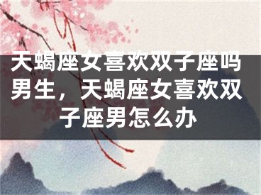 天蝎座女喜欢双子座吗男生,天蝎座女喜欢双子座男怎么办