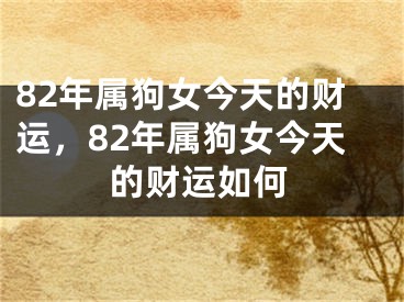 82年属狗女今天的财运，82年属狗女今天的财运如何