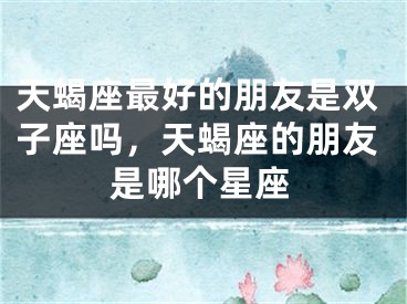 天蝎座最好的朋友是双子座吗,天蝎座的朋友是哪个星座