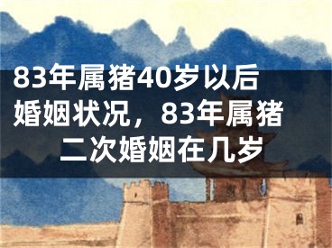 83年属猪40岁以后婚姻状况,83年属猪二次婚姻在几岁