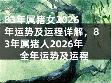 83年属猪女2026年运势及运程详解，83年属猪人2026年全年运势及运程