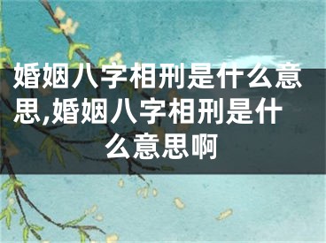 婚姻八字相刑是什么意思,婚姻八字相刑是什么意思啊